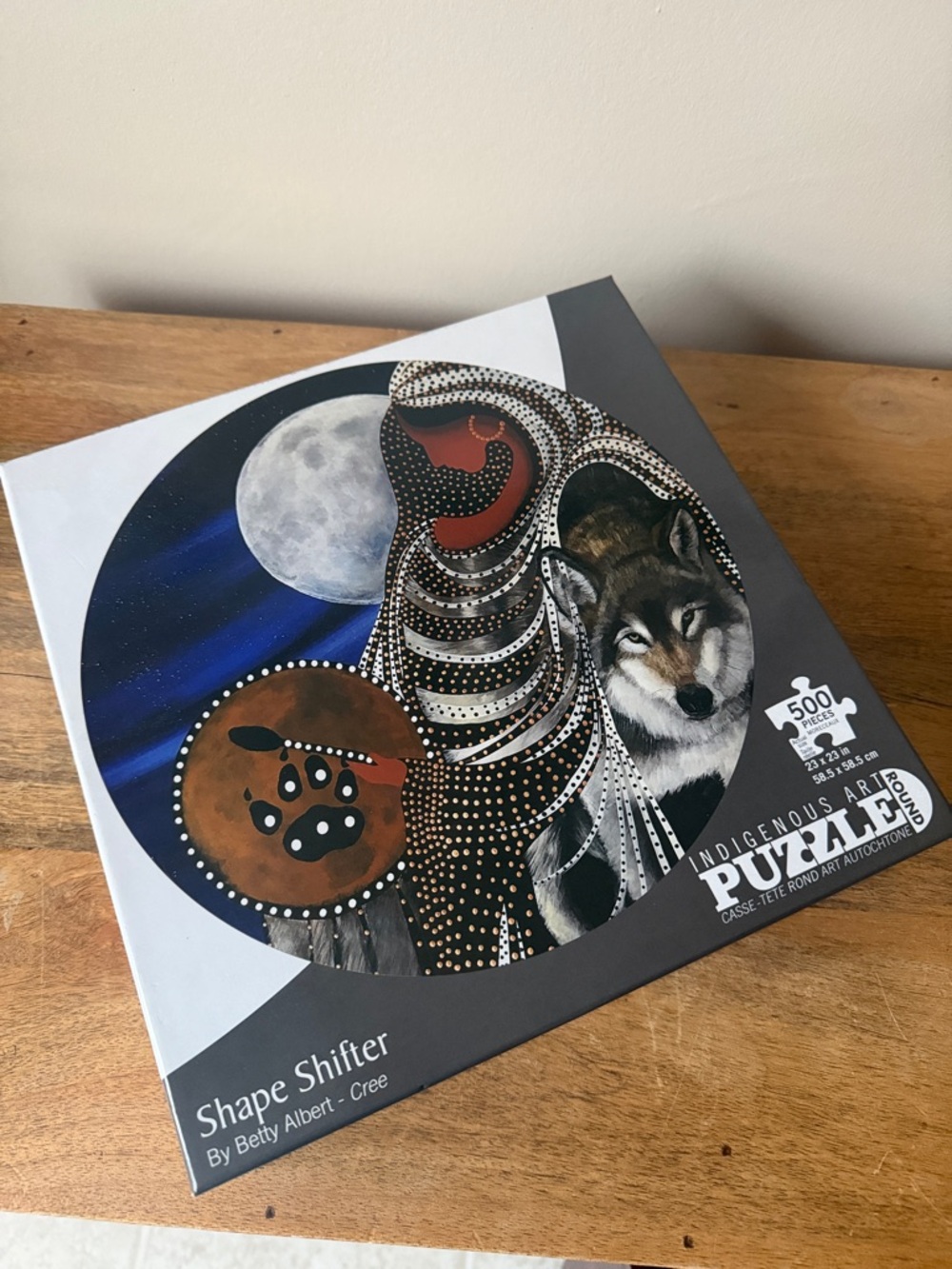 Shape Shifter Puzzle by Betty Albert — Blue, Brown, Black, Whiteo New indigenous